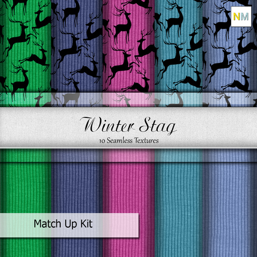 Winter Stag MatchUp Kit 10 Seamless Winterfest Textures NM