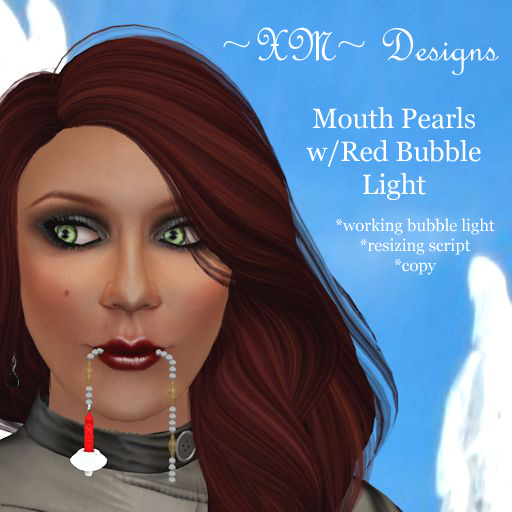 ~XM~ Mouth Pearls w/Red Bubble Light