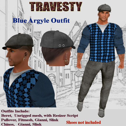 Travesty Blue Argyle Outfit