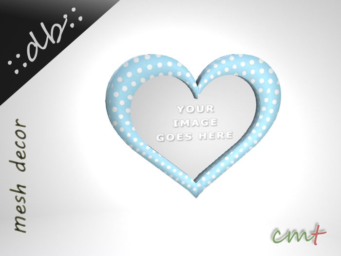 ::db:: Heart Photo Frame Sky Blue