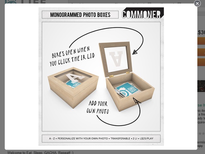 [Commoner] Monogrammed Photo Box / Y (bagged)