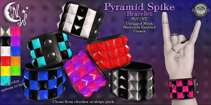 *NW* Pyramid Spike Bracelet - Fatpack  (rez)