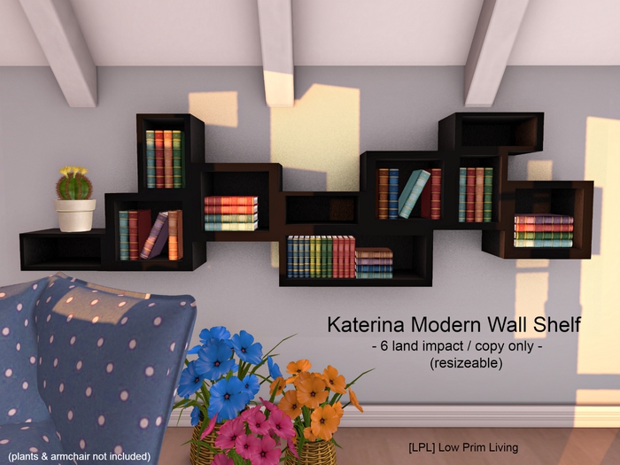 Katerina Wall Shelf - bookshelf, bookcase, books
