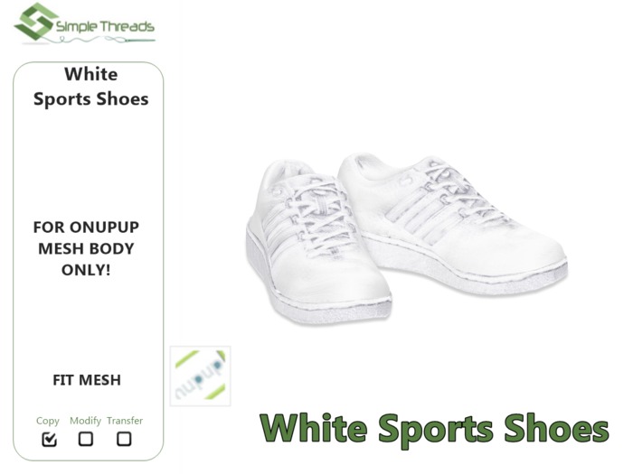 ~Simple Threads~ White Sport Shoes for Onupup