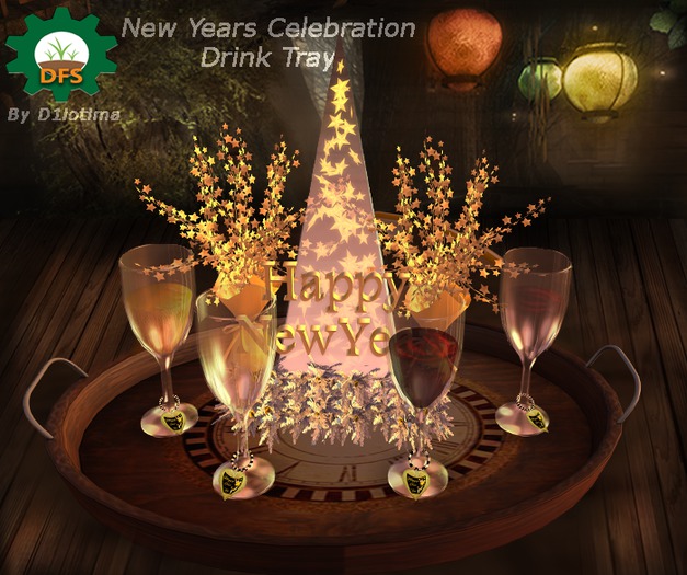 DFS New Years Celebration Drink Tray