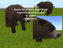 Brown Bear Male Rigid Mesh Approching w sound (boxed)
