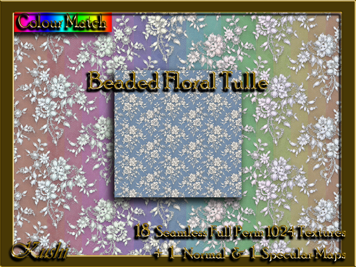 !Kushi! BeadedFloralTulle Textures -WEAR TO UNPACK