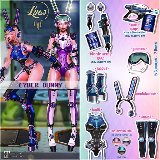 Luas Cyber Bunny Headphones Black & Blue