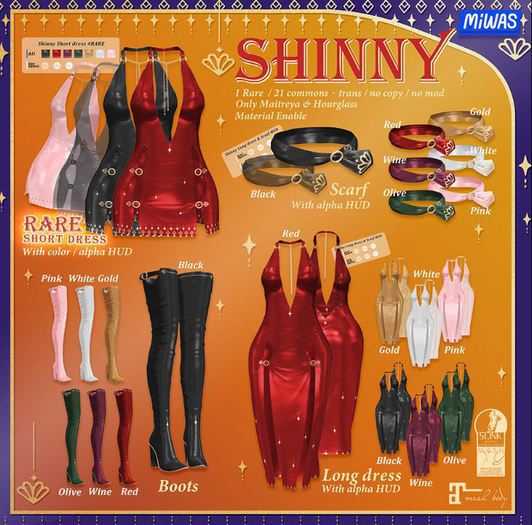 MIWAS / Shinny Scarf #Gold