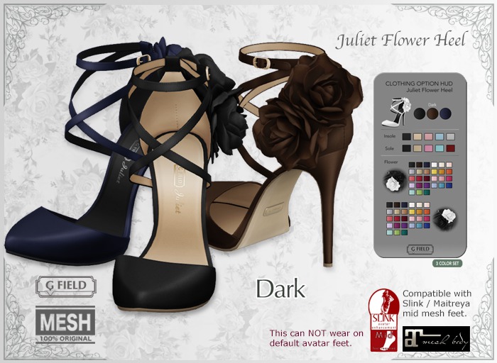 *GF* Juliet Flower Heel -Dark-