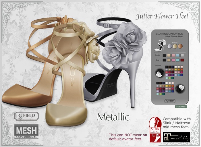 *GF* Juliet Flower Heel -Metallic- BOX