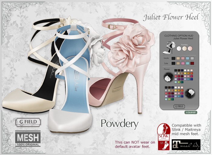 *GF* Juliet Flower Heel -Powdery-