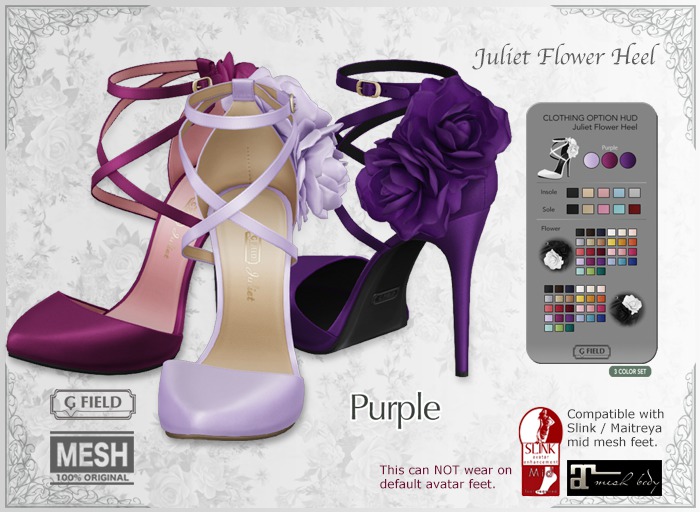 *GF* Juliet Flower Heel -Purple-