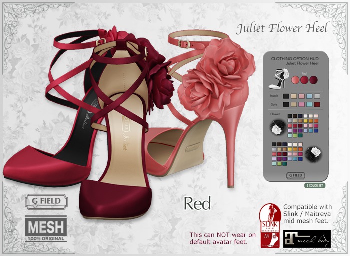 *GF* Juliet Flower Heel -Red-