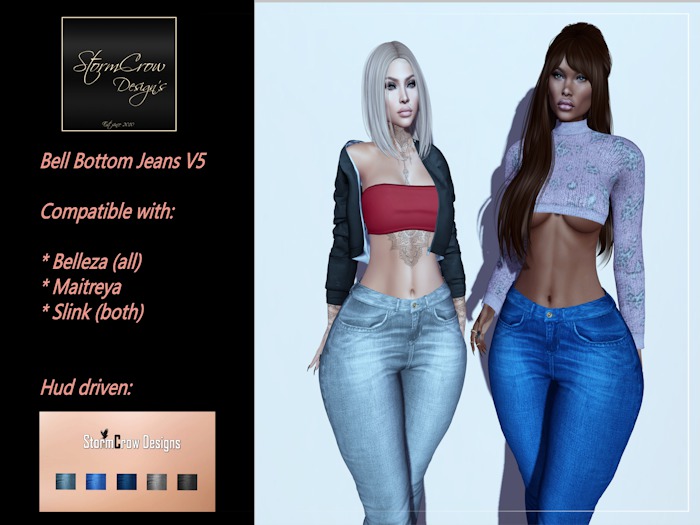 Bell Bottom Jeans V5 with Hud Box