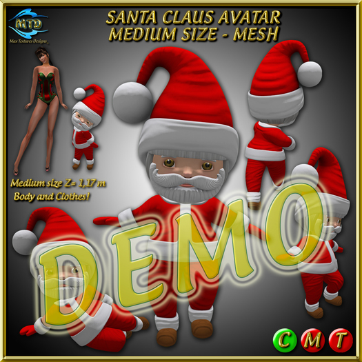 DEMO - SANTA CLAUS - AVATAR - MEDIUM SIZE - MESH