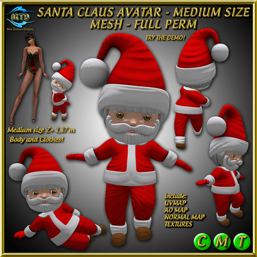 SANTA CLAUS - AVATAR - MEDIUM SIZE - MESH - FULLPERM