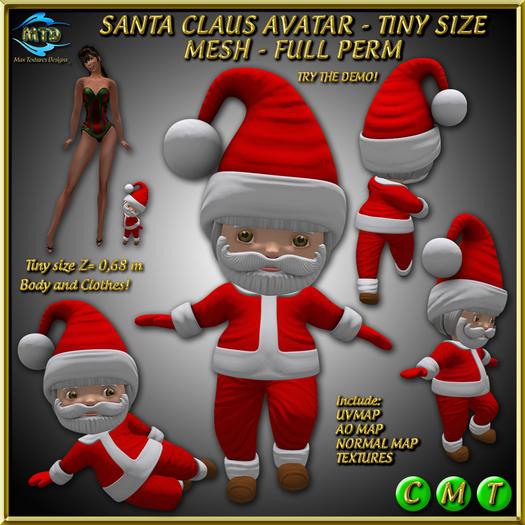 SANTA CLAUS - AVATAR - TINY SIZE - MESH - FULLPERM
