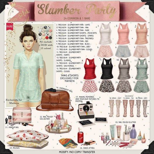 Tres Blah - Slumber Party Shorts (Lara) - Pinstripes