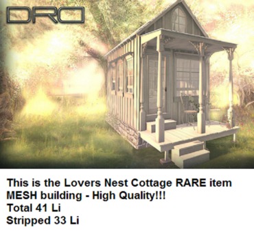 Drd Build Second Life Marketplace - 18 -DRD- LN - Lovers Nest Cottage RARE - rare ...