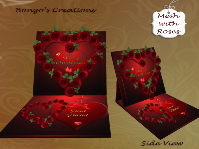 Merry Christmas. Plaque Card. P30 With Roses.