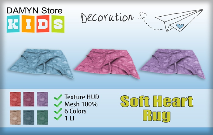 ::Damyn Store::Soft Heart Rug - 100% MESH