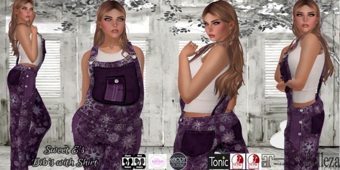 Sweet E's Purple Snowflake Bib Set