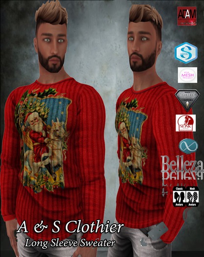 A & S Clothier Red Santa Sweater