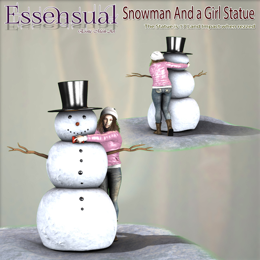 Essensual - Snowman and a Girl Statue (boxed)