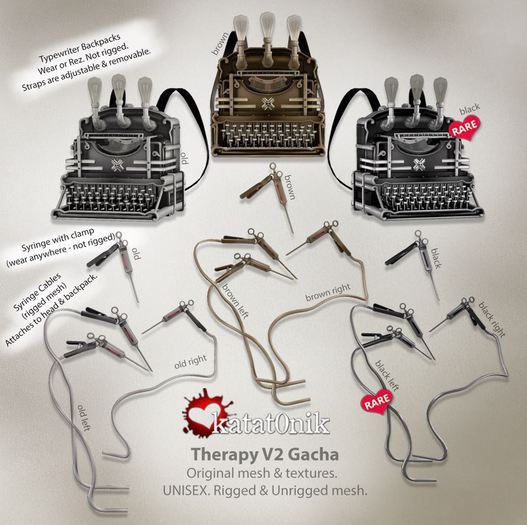 *katat0nik* (brown) Typewriter Backpack