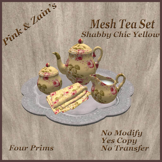 Mesh Tea Set - Shabby Chic Yellow [BOXED]