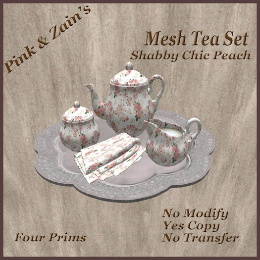 Mesh Tea Set - Shabby Chic Peach [BOXED]