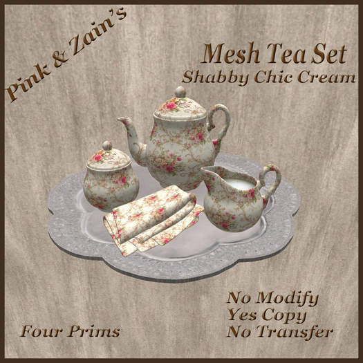 Mesh Tea Set - Shabby Chic Cream [BOXED]