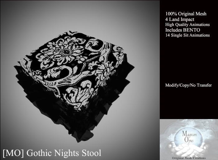 [MO] Gothic Nights Stool (Boxed)