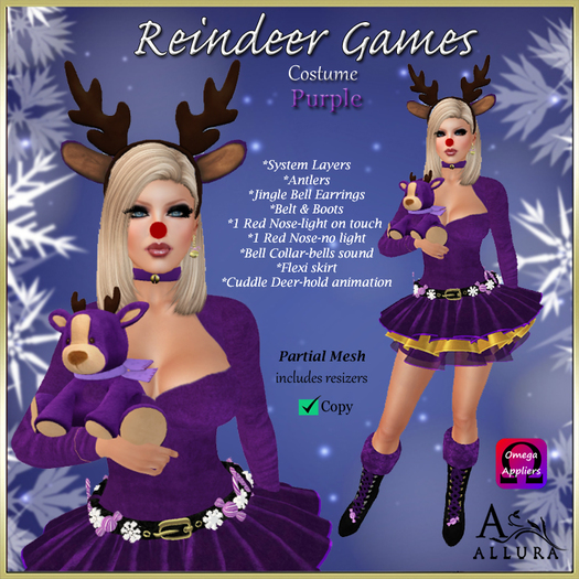 ! !*ALLURA*! !-Reindeer Games Purple (boxed) WEAR