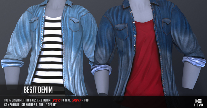 HEVO - Besit Denim Shirt Washed Blue B.