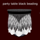 party table - black beading