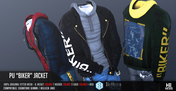 HEVO - Pu Biker Jacket "Black" B.