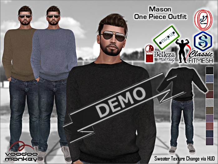 Second Life Marketplace - [VM] Mason - Men's 1 Piece Sweater Jean ...