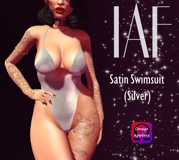 IAF Satin Swimsuit (Silver) (With Appliers)