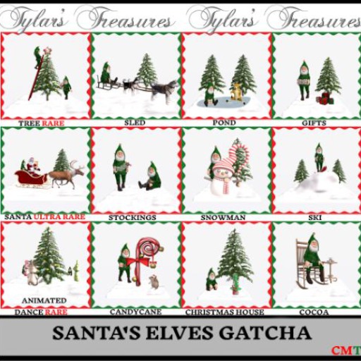 .:TT:.  SANTA'S ELVES GATCHA REINDEER DANCE ANIMATED RARE BOX