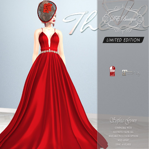 DE.Boutique Sophia Red Gown