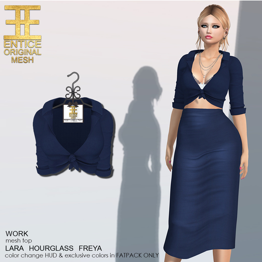 Entice - Work Top - Navy