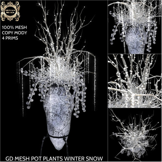 GD MESH POT PLANTS WINTER SNOW