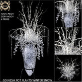 GD MESH POT PLANTS WINTER SNOW