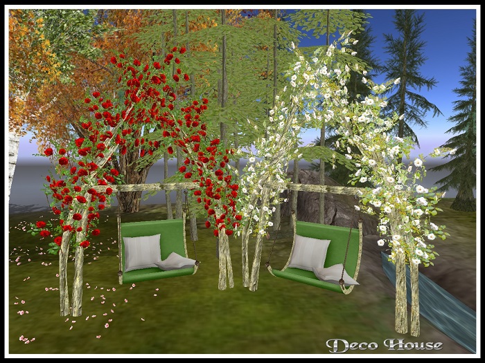 Garden Swing White&Red Roses