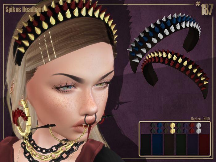 #187# Spikes Headband BOX (Add Me)
