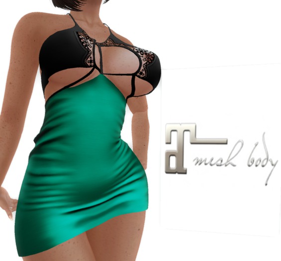 DRESS SEXY LACED EVENING DRESS GREEN/BLACK  - Maitreya