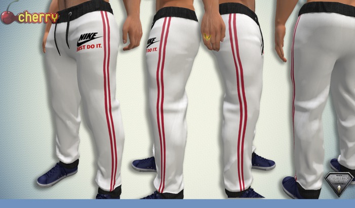 (CHERRY) White sweat pants