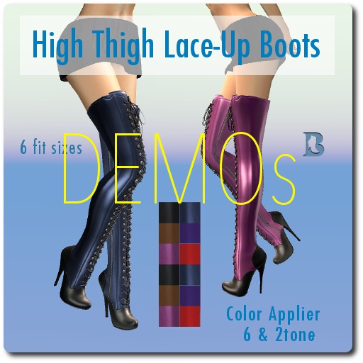 Scripted Designer High Thigh Lace-Up Boots DEMOs